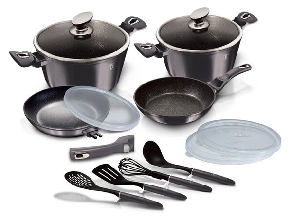 Sada nádobí s mramorovým povrchem 13 ks Carbon PRO Line