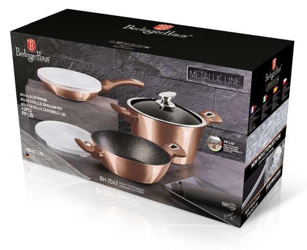 Sada nádobí s mramorovým povrchem 6 ks Rosegold Metallic Line
