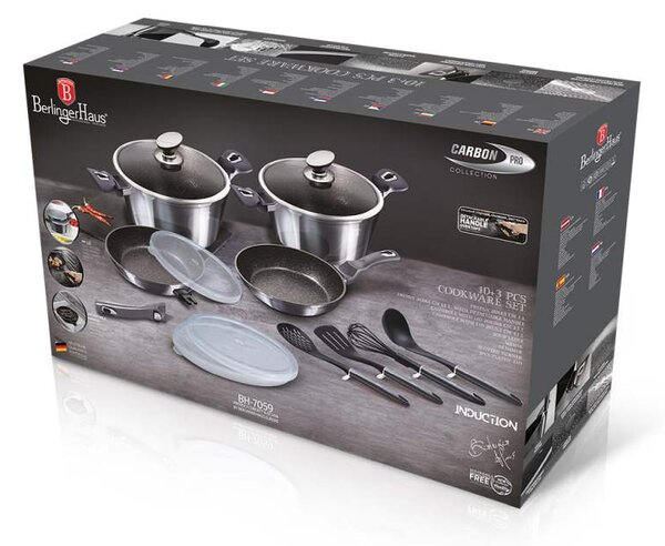 Sada nádobí s mramorovým povrchem 13 ks Carbon PRO Line