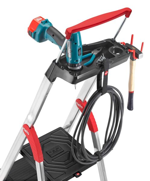 Hliníkové schůdky Hailo L100 Topline, 3+1 příčka, nosnost 150 kg, 8050-407