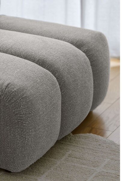 Světle šedá rohová pohovka (pravý roh/s lenoškou) Shell – Miuform
