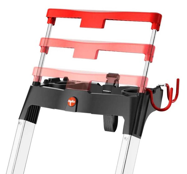 Hliníkové schůdky Hailo L100 Topline, 3+1 příčka, nosnost 150 kg, 8050-407
