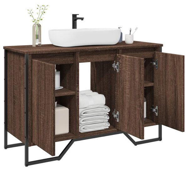 Koupelnová skříňka pod umyvadlo hnědý dub 91x35x60 cm kompozit