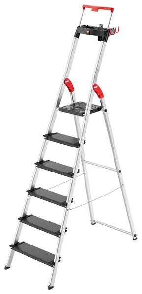 Hliníkové schůdky Hailo L100 Topline, 5+1 příčka, nosnost 150 kg, 8050-607