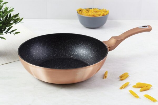 Pánev Wok s mramorovým povrchem 28 cm Rosegold Metallic Line