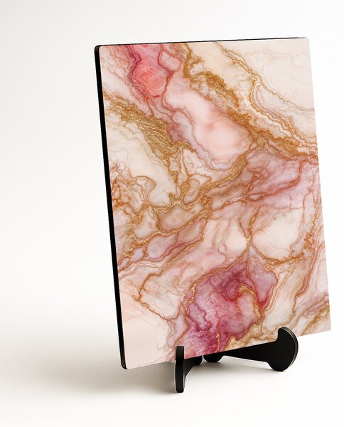 DUBLEZ | Dřevěný obraz na stěnu - Rosé Marble | UV tisk, Premium