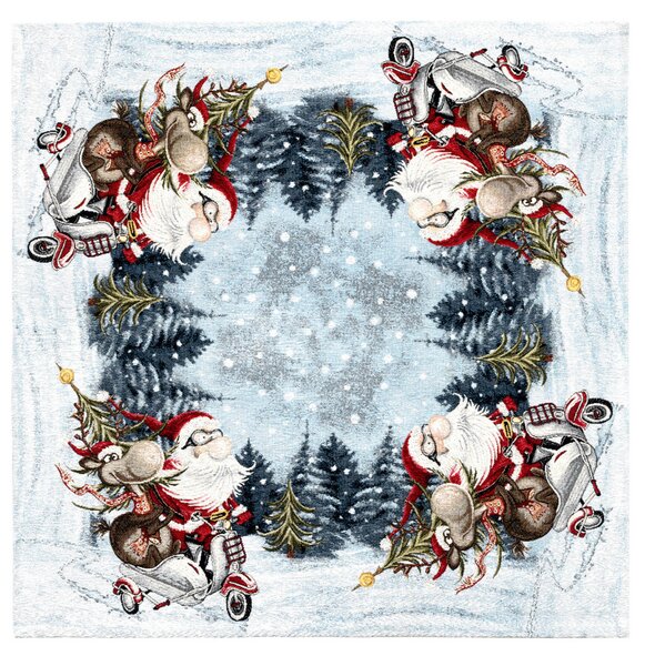 Vánoční gobelínový žinylkový ubrus 90x90 cm Chenille IT045 Barva Vícebarevná Rozměry 90x90 cm