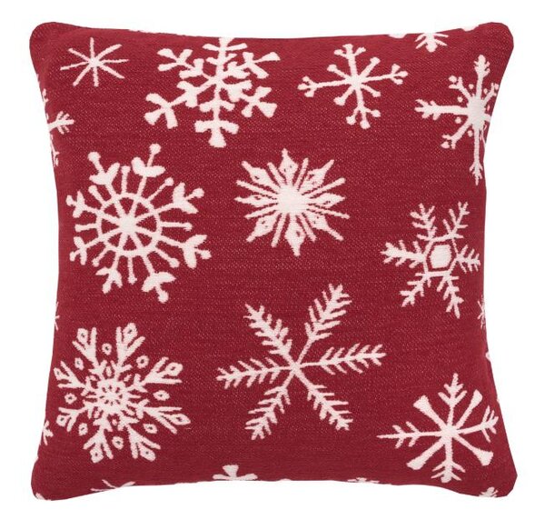 Povlak WINTER vločky červenobílá 40 x 40 cm