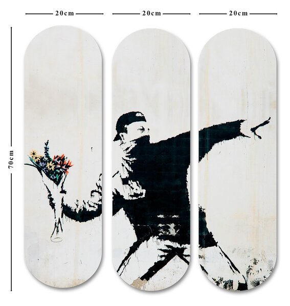 ASIR Obraz MDF Banksy – Protest 3 ks