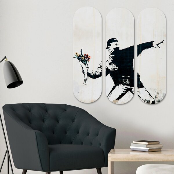 ASIR Obraz MDF Banksy – Protest 3 ks