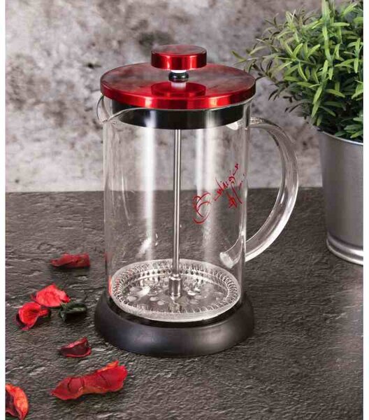 Konvička na čaj a kávu French Press 800 ml Burgundy Metallic Line