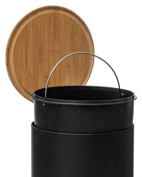 Odpadkový koš, černý odpadkový koš, 30 l, kovový