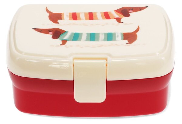 Červený/krémový dětský svačinový box Sausage Dog – Rex London