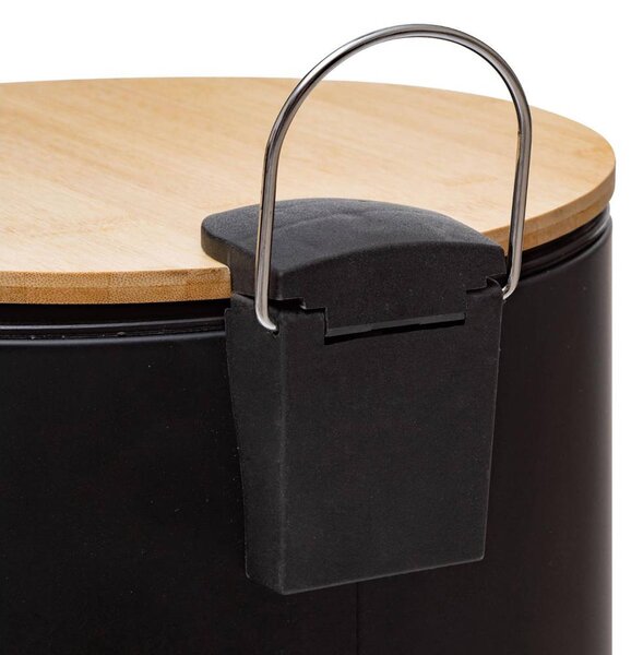 Odpadkový koš, černý odpadkový koš, 30 l, kovový