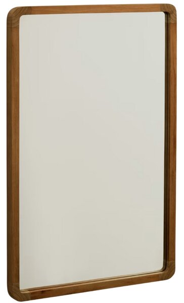 Hnědé teakové nástěnné zrcadlo Kave Home Shamel 70 x 45 cm