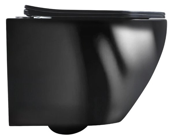 BPS-koupelny Závěsná WC mísa se SoftClose sedátkem MIZU BL RIM 03, černá