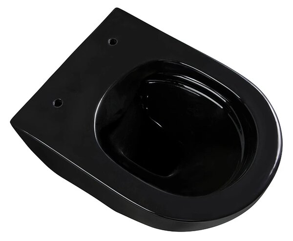 BPS-koupelny Závěsná WC mísa se SoftClose sedátkem MIZU BL RIM 03, černá