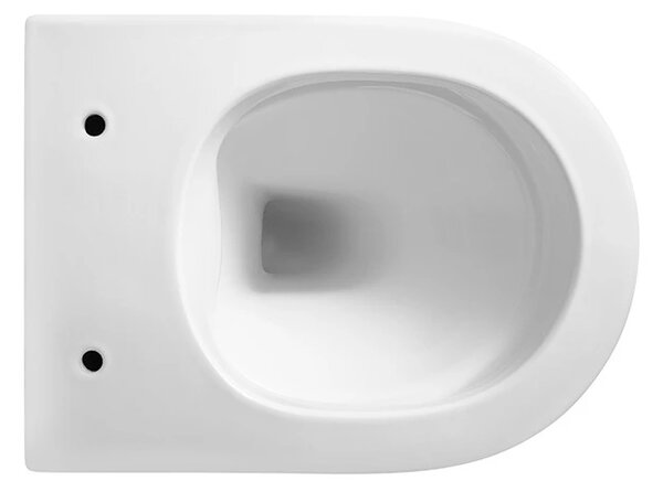 BPS-koupelny Závěsná WC mísa se SoftClose sedátkem MIZU WH GL RIM 03, bílá/zlatý proužek