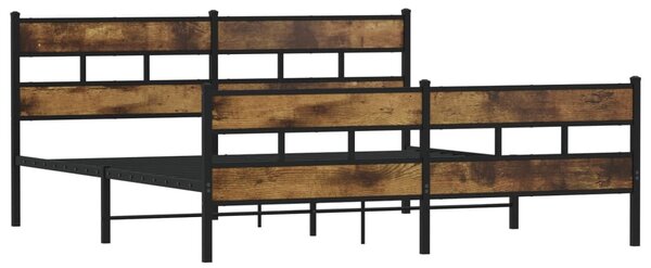 Kovový rám postele bez matrace kouřový dub 183 x 213 cm 3308467