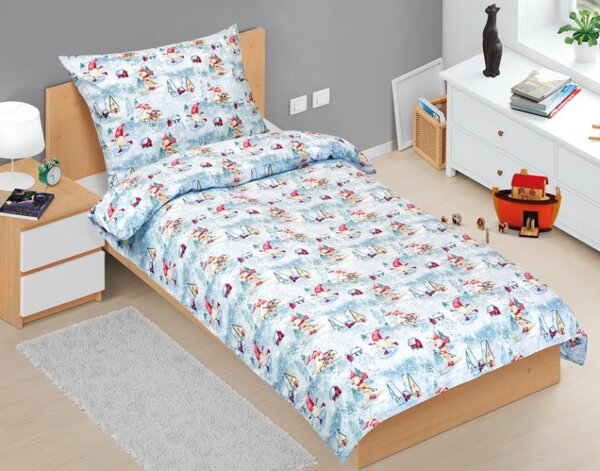 Bellatex Povlečení bavlněné Vánoce 140x200, 70x90 cm Slřítek na bruslích