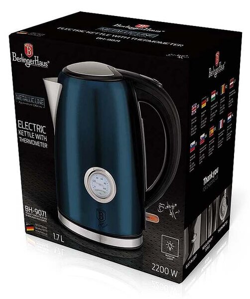 Rychlovarná konvice 1,7 l s teploměrem Aquamarine Metallic Line