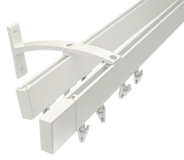 Kovovégarnýže.cz Garnýže Square line elegance square bílá lesklá Varianta jednořadá nebo dvouřadá: Jednořadá, Délka: 0-100cm, Uchycení látky: jezdec+šnekový háček