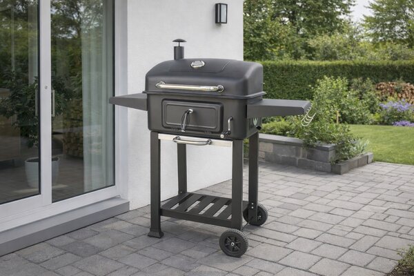 Multifunkční gril na dřevěné uhlí BestBerg BBBQ-11B / 54 x 42,5 cm / černá