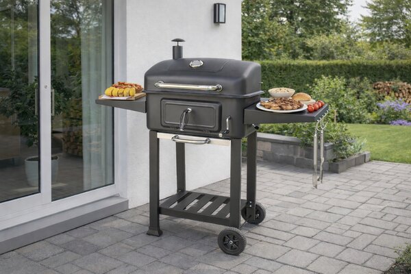 Multifunkční gril na dřevěné uhlí BestBerg BBBQ-11B / 54 x 42,5 cm / černá