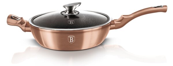 Pánev hluboká s mramorovým povrchem a poklicí 28 cm Rosegold Metallic Line