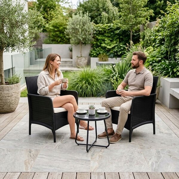 Sada zahradního nábytku plast MultiGarden černá, 2 díly