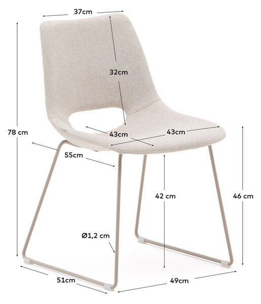 Béžová jídelní židle Zahara – Kave Home
