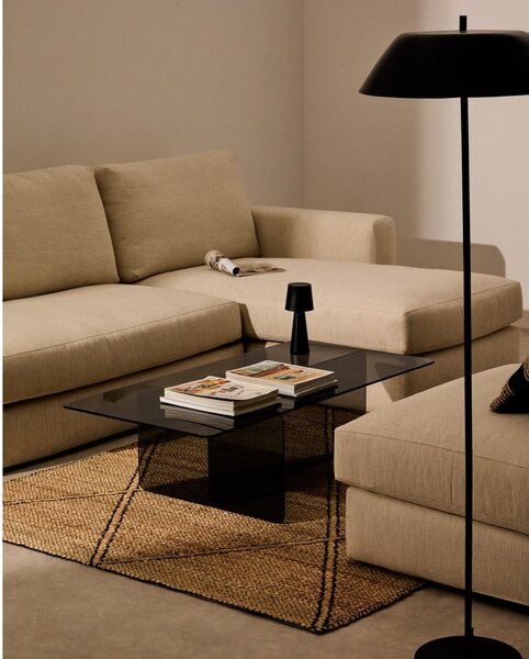 Šedý skleněný konferenční stolek 60x120 cm Zaren – Kave Home