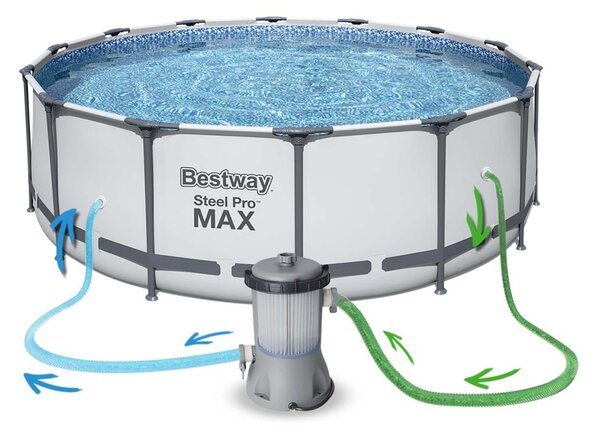 Bazén rámový kulatý Bestway Steel Pro Max 457x122 cm šedý