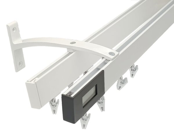 Kovovégarnýže.cz Garnýže Square line elegance passa bílá lesklá Varianta jednořadá nebo dvouřadá: Jednořadá, Délka: 0-100cm, Uchycení látky: jezdec+šnekový háček