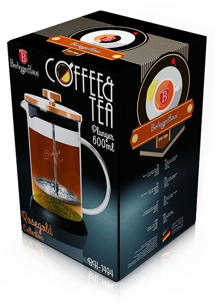 Konvička na čaj a kávu French Press 600 ml Rosegold collection