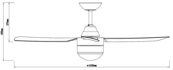 BAYSIDE 531016 - Stropní ventilátor MEGARA 2xE14/15W/230V bílá + DO