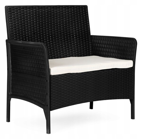 Zahradní lavice MultiGarden s opěradlem černá plast 90 x 57 cm