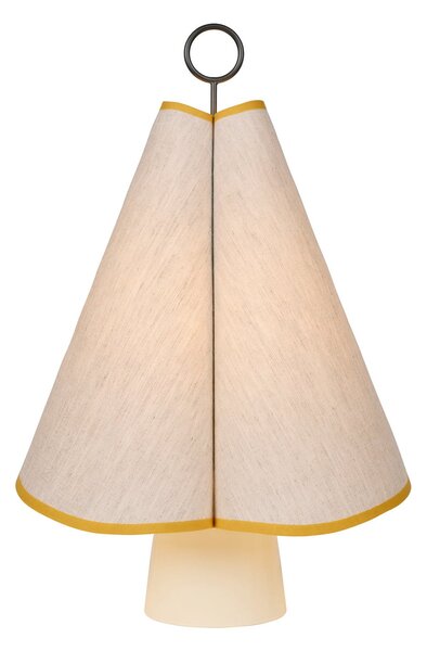 Stolní lampa GUBI, Hornbæk, stmívatelné, Béžová, Obývací pokoj, Tkanina / Textil, Design