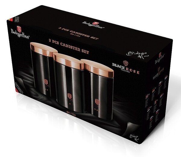 Dóza na potraviny sada 3 ks Black Rose Collection