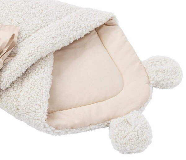 Krémová dětská zavinovačka s beránkem 35x65 cm – Meowbaby