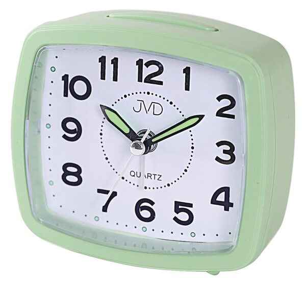 JVD Analogový ručkový zelený budík JVD SRP8506.1 s osvětlením