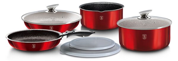 Sada nádobí s odnímatelnou rukojetí 9 ks Burgundy Metallic Line