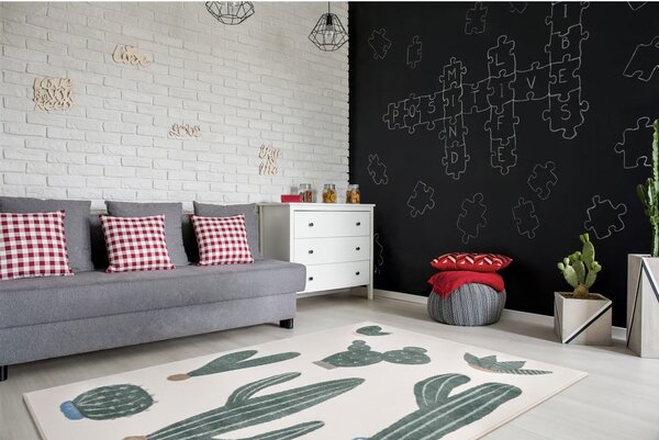 Zelený/slonovinový dětský koberec 120x170 cm Cacto Malachite – FD