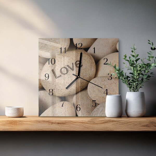 Skleněné hodiny na stěnu Kameny zskc-30x30-00175557
