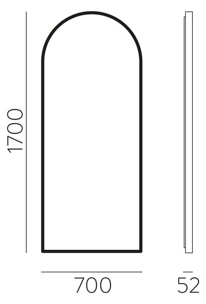 ACB Iluminacion Nástěnné LED zrcadlo GIORGIA, 170x70 cm, 73W, CRI90, IP44