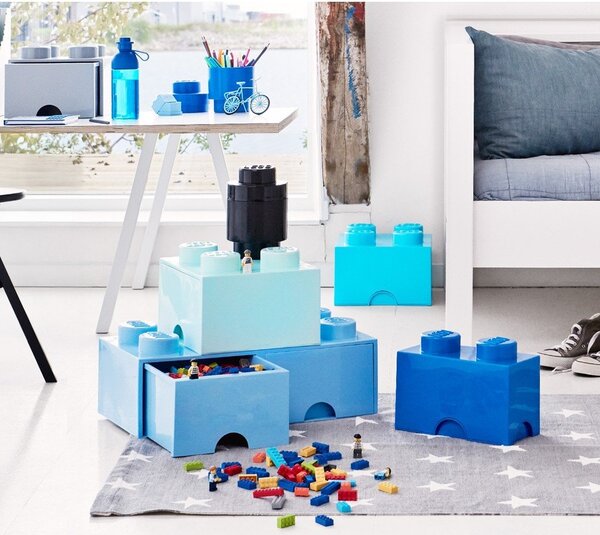 Světle modrý úložný box čtverec LEGO®