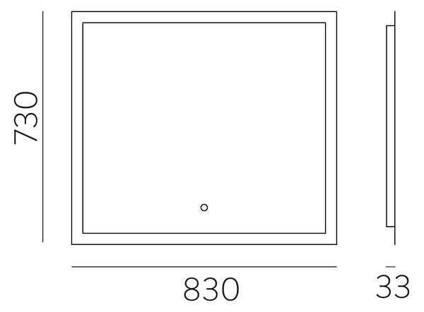 ACB Iluminacion Nástěnné LED zrcadlo AMANZI, š. 83 cm, 50W, CRI 90, IP44
