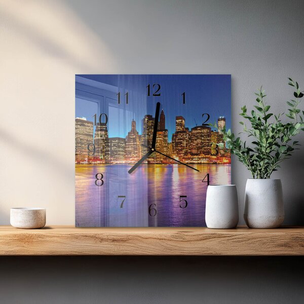 Skleněné hodiny na stěnu Horizont zskc-30x30-00175561