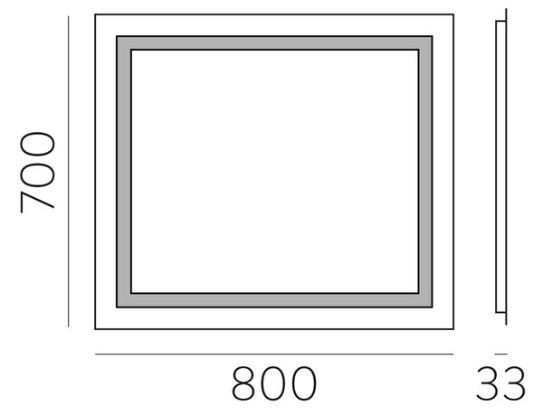 ACB Iluminacion Nástěnné LED zrcadlo MUL, š. 80 cm, 43W, CRI90, IP44