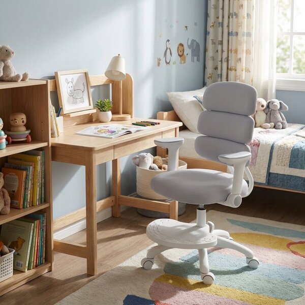 Dětská rostoucí židle Neoseat KIDDY THREE — látka, pratelný potah, šedá